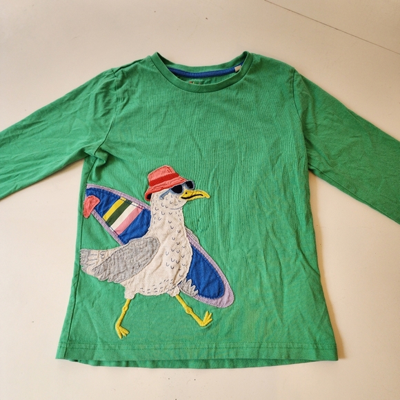 Mini Boden Green Kids Shirt with Seagull Design Size 5/6 - Picture 2 of 6